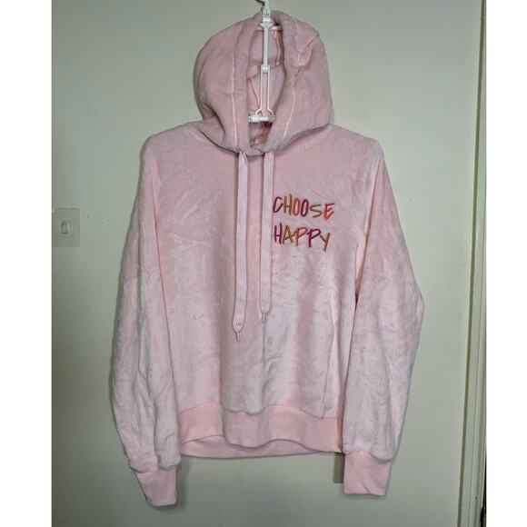Fifth Sun "Choose Happy" Zip Up Pink Women's Jacket Size L - NWT - Picture 1 of 9